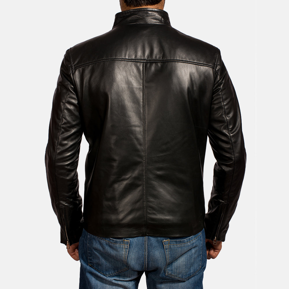 Beetle Black Leather Biker Jacket